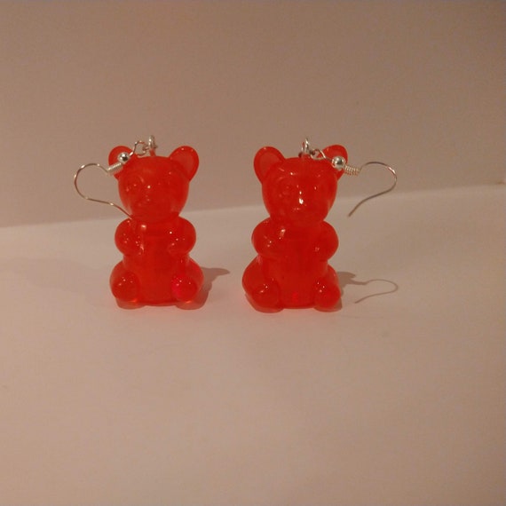 Giant Gummy Bear Fish Hook Earrings