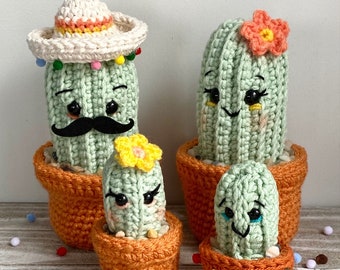 Fiesta Family Cacti Crochet Pattern