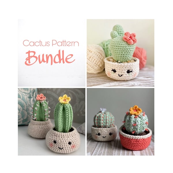 Paquete de patrones de cactus - Patrones de crochet