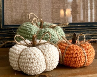 Rustic Pumpkin Trio Crochet Pattern