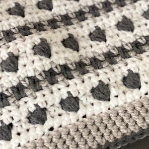 Modern Bean Stitch Baby Blanket Crochet Pattern image 3