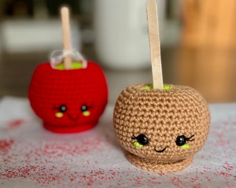 Patrón de crochet de manzana confitada y caramelo