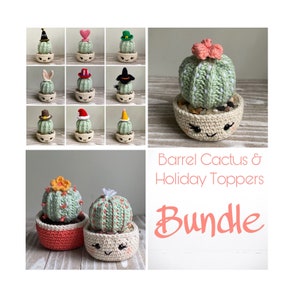 Barrel Cactus & Holiday Toppers Crochet Pattern Bundle