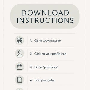 May include: A cream-colored graphic with the text "Cloud 9 Knots" and "DOWNLOAD INSTRUCTIONS." The instructions include steps to download files from Etsy, such as going to www.etsy.com and clicking on "purchases."