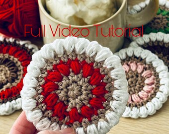 Gingerbread Cookie Coaster Crochet Pattern