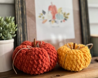 Plush Rustic Pumpkin Trio Crochet Pattern