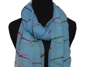 Handgefärbter, elastischer Chiffon–Schal – leichter, weicher Sarong–Schal für Mädchen