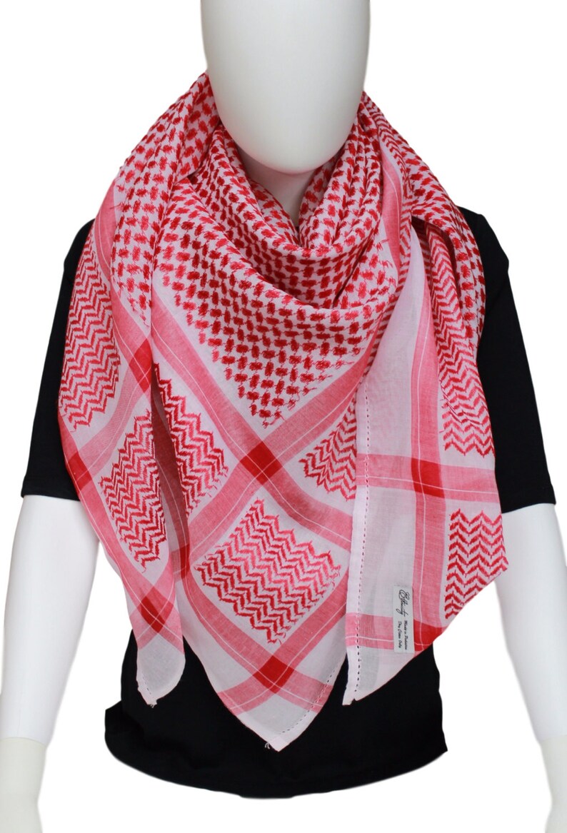 Summer scarves for women - Handmade scarf - Large necktie - Embroidery pattern scarf - Cotton scarf image 1