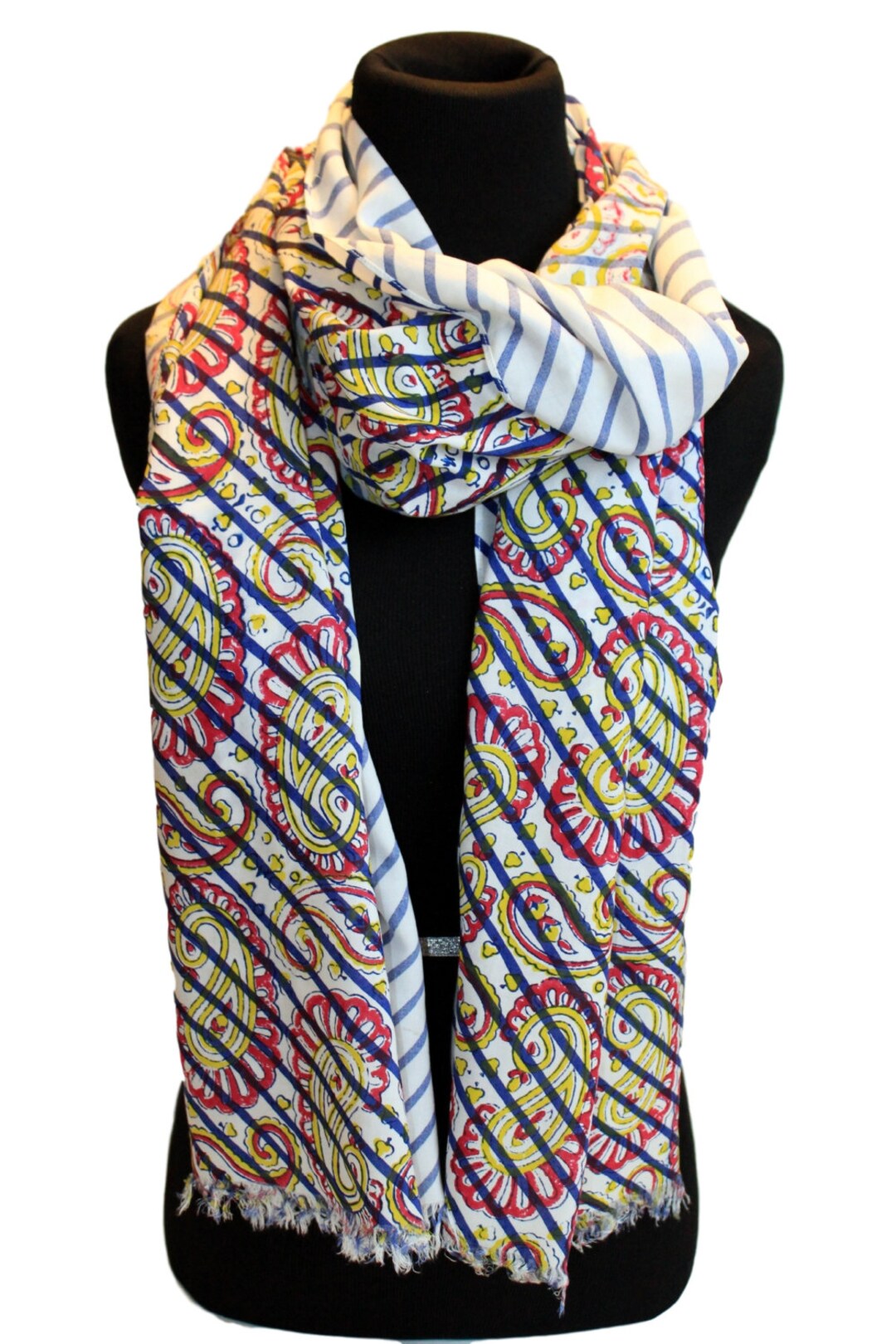 Blockprint Cotton Scarf Cotton Head Scarf for Women Block Print Cotton