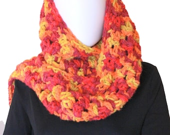 Chunky Hand-Crocheted Oversized Wool Scarf with Tassel | Autumn Scarf