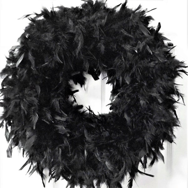 Quality Black Feather Wreath