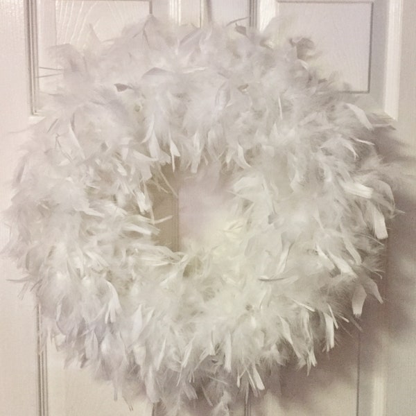 White Feather Wreath - Angelwreaths