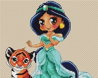 Jasmine and Rajah cross stitch pattern