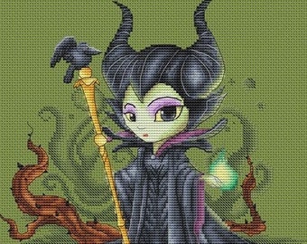 Maleficent cross stitch pattern