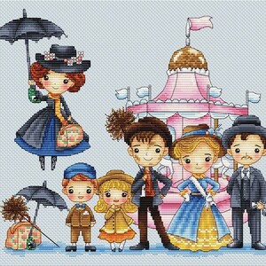 Mary Poppins cross stitch pattern