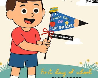 First Day of School Flag Craft: Printable Pennant Banner (Digital Download)