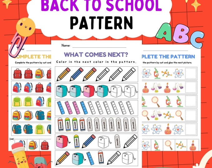 Finish the Pattern Worksheets - Etsy Canada