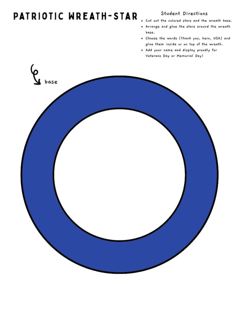 Patriotic Star Wreath Craft: Veterans & Memorial Day Activity (digital ...