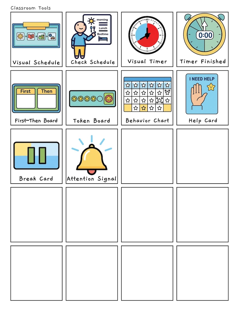 Set 2: Editable Visual Schedule 100 Icons – Classroom Behavior & Home ...