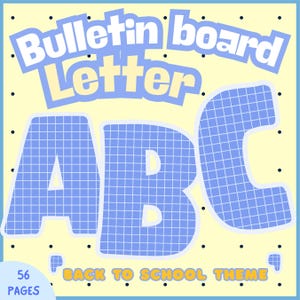 Blue Bulletin Board Letters: A-Z, Numbers & Symbols (Printable PDF File)