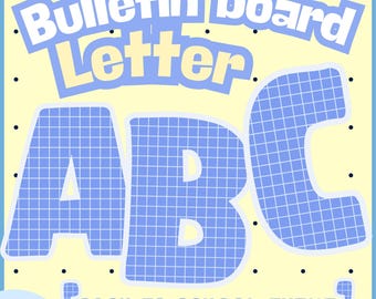 Blue Bulletin Board Letters: A-Z, Numbers & Symbols (Printable PDF File)