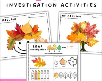 Leaf Investigation Activities | Fall Science Worksheets | PreK–1st Grade