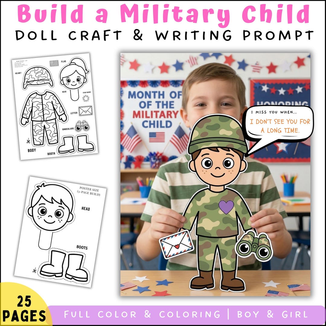 Month of the Military Child Activity & Writing Prompt | Build a ...