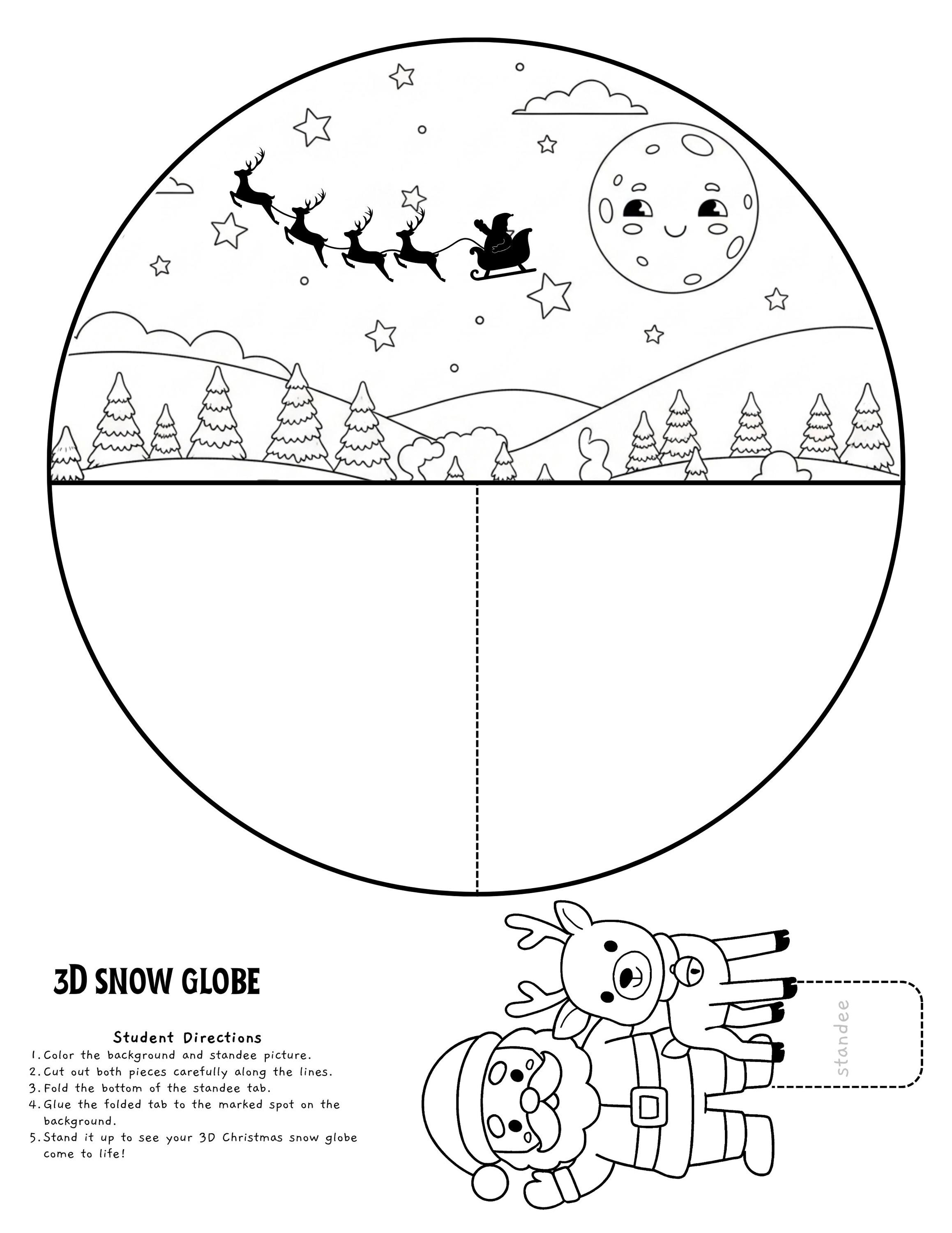 3D Christmas Snow Globe Craft | Winter Holiday Art (digital Download ...
