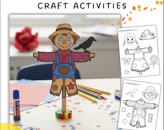 Build a Scarecrow Craft: Fall Activity for Kids (Instant Download)