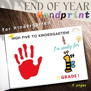 Kindergarten Graduation Handprint Art: End of Year Keepsake (Digital Download)