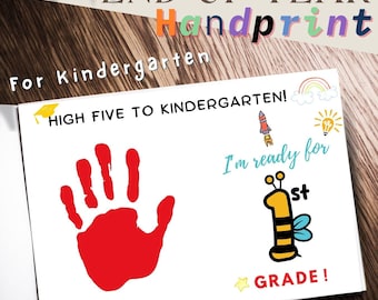 Kindergarten Graduation Handprint Art: End of Year Keepsake (Digital Download)