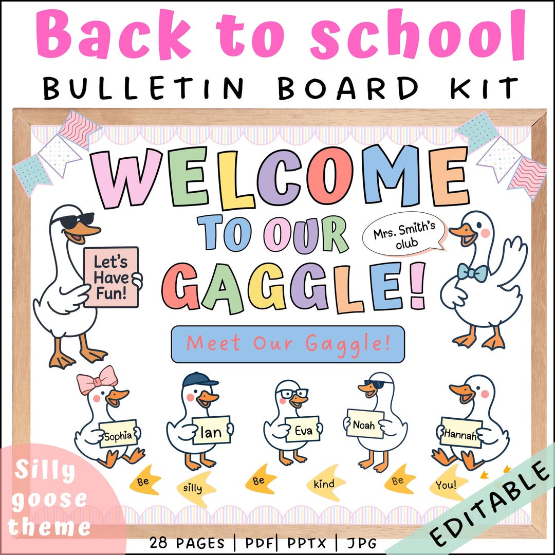 Silly Goose Bulletin Board Kit: Back to School Classroom Decor (digital ...