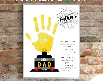 Father's Day Handprint Trophy Art: Keepsake Craft (Digital Download)