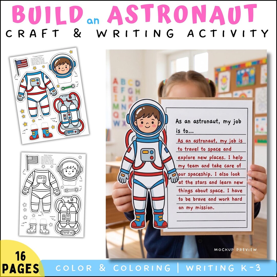 Build an Astronaut Craft & Writing Activity |inspired by Artemis II 2 ...