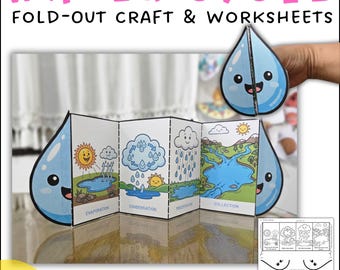 Water Cycle Fold-Out Craft – Science Diagram & Worksheets (PDF Download K-2 Grade)