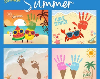 Summer Handprint & Footprint Art Bundle: Keepsake Crafts (Digital Download)