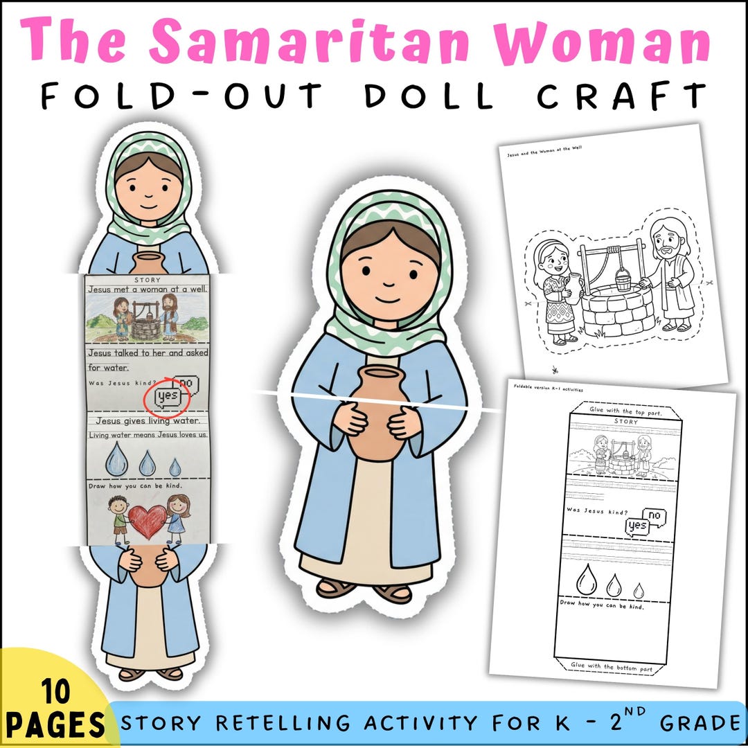 The Samaritan Woman at the Well Foldable Craft | Bible Story Retelling ...