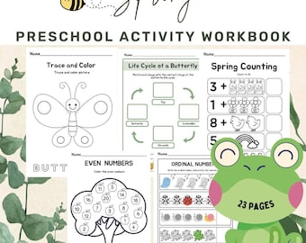 Spring Activity Workbook: Preschool & Kindergarten Learning (Digital Download)