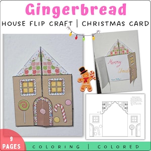 Gingerbread House Flip Craft & Christmas Card Writing Activity | Digital download