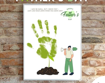 Father's Day Handprint Art: Gardener Gift, Keepsake Craft (Digital Download)