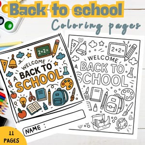 Back to School Coloring Pages | First day of school activities |  Instant Download |Fun Class Activity | School Coloring - Kid Coloring Page