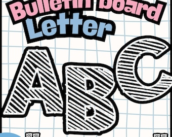 Black and White Bulletin Board Letters: A-Z, Numbers, Punctuation (Printable Decor, PDF File)