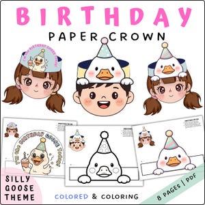 Silly Goose Birthday Headband Craft: Printable Party Hat (PDF Download)