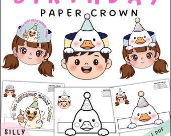 Silly Goose Birthday Headband Craft: Printable Party Hat (PDF Download)