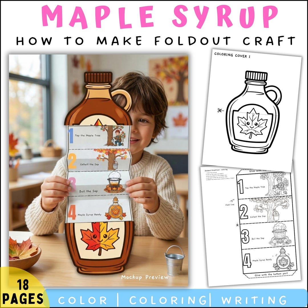 Maple Syrup Project How Maple Syrup is Made Foldout Craft | Sequencing Activity | Spring ...