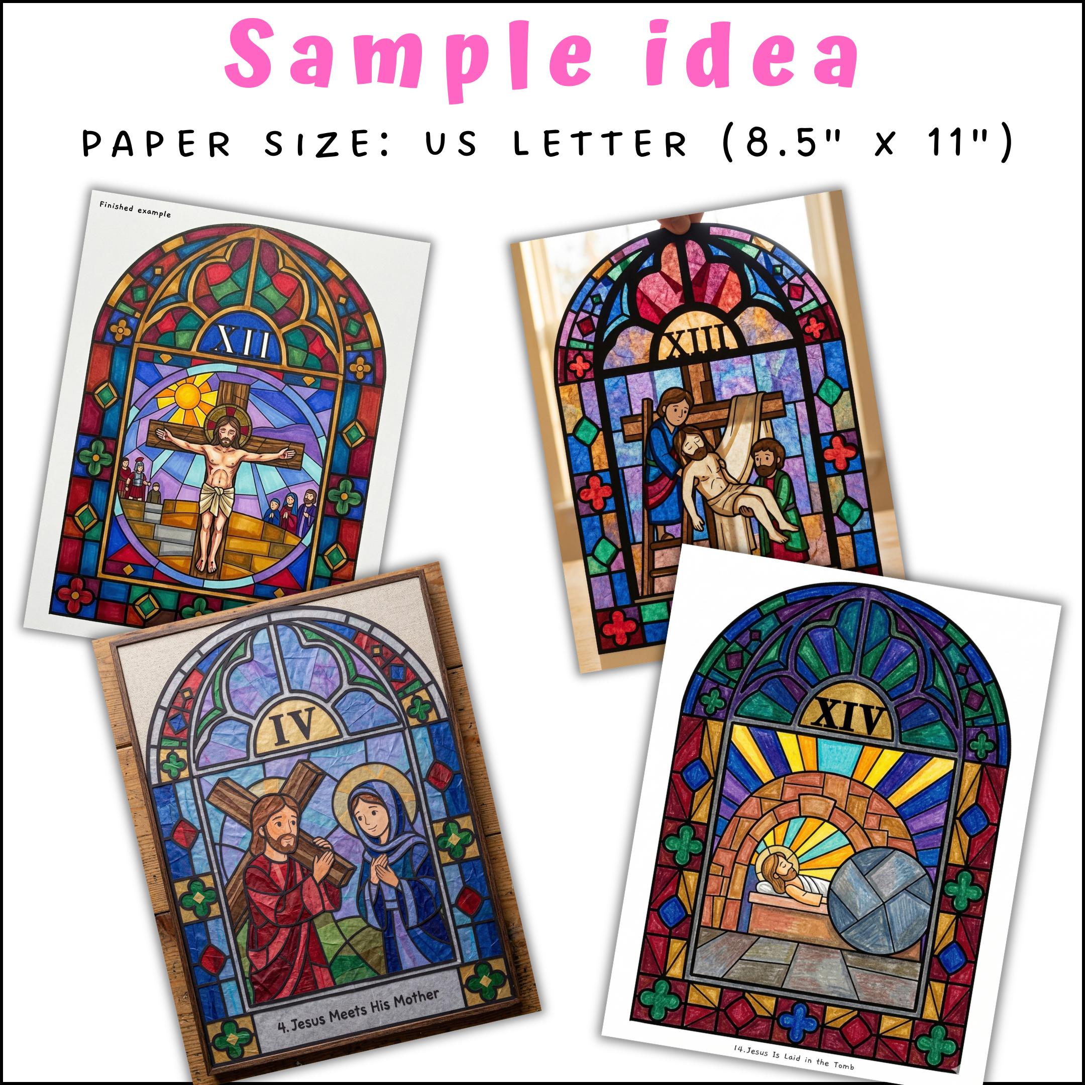 Stations of the Cross Stained Glass Coloring Pages | Lent Activity ...