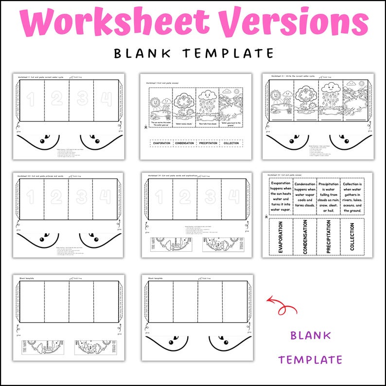 Water Cycle Fold-out Craft – Science Diagram & Worksheets (PDF Download ...