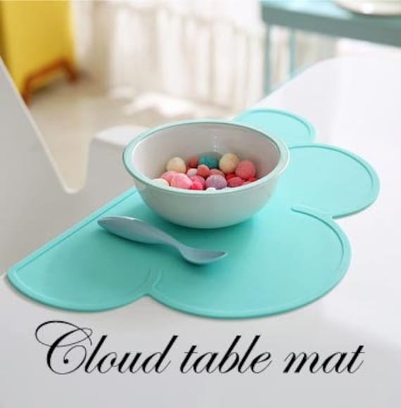 Kitchen Table Cloud Shape Silicone Baby Place Mat Non-slip Heat Resistant  Waterproof Dinning Bowl Plate s