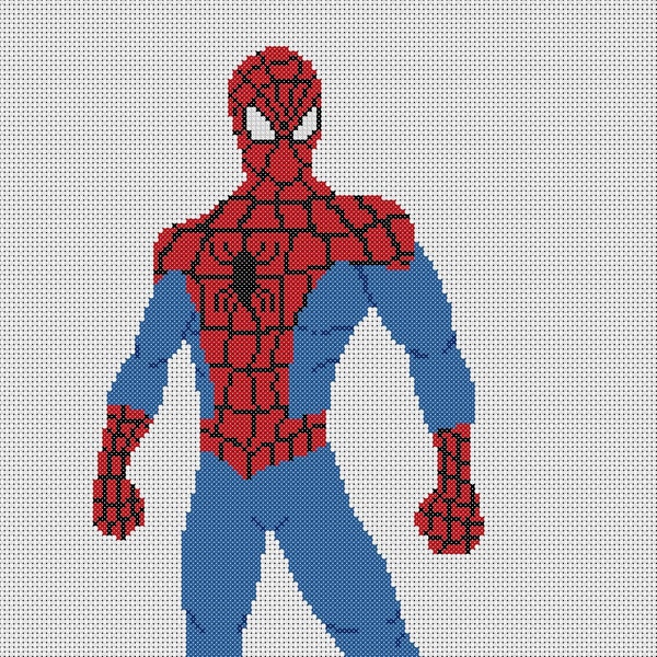 Spiderman cross stitch pattern only pdf/jpeg files - TV character cartoon movie superhero DC comics Peter Parker journalist