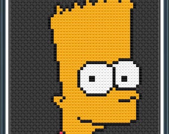 Bart Simpson Häkel- & Strickanleitung PDF / JPEG Dateien - cartoon kidsTV intarsia